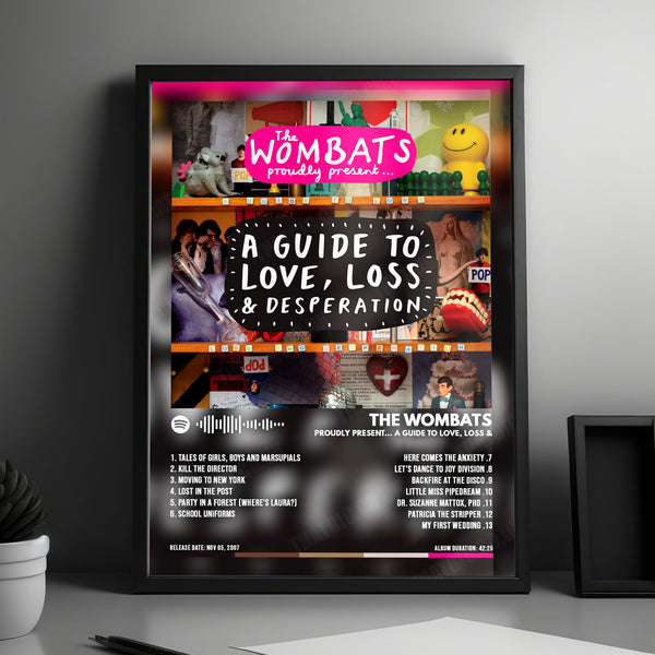 The Wombats "A Guide to Love, Loss & Desperation" Album Cover Poster - with Complete Tracklist