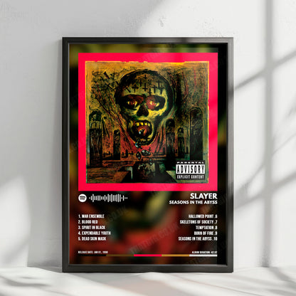 Slayer "Seasons In The Abyss" Album Cover Poster - with Complete Tracklist
