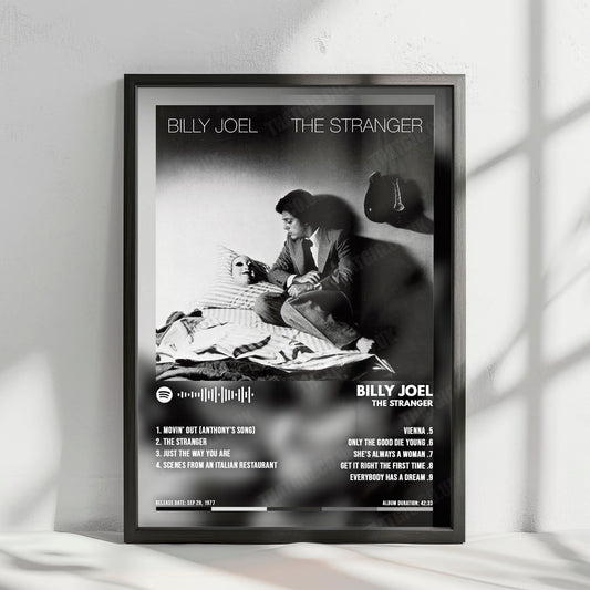 Billy Joel "The Stranger " Album Cover Poster - with Complete Tracklist