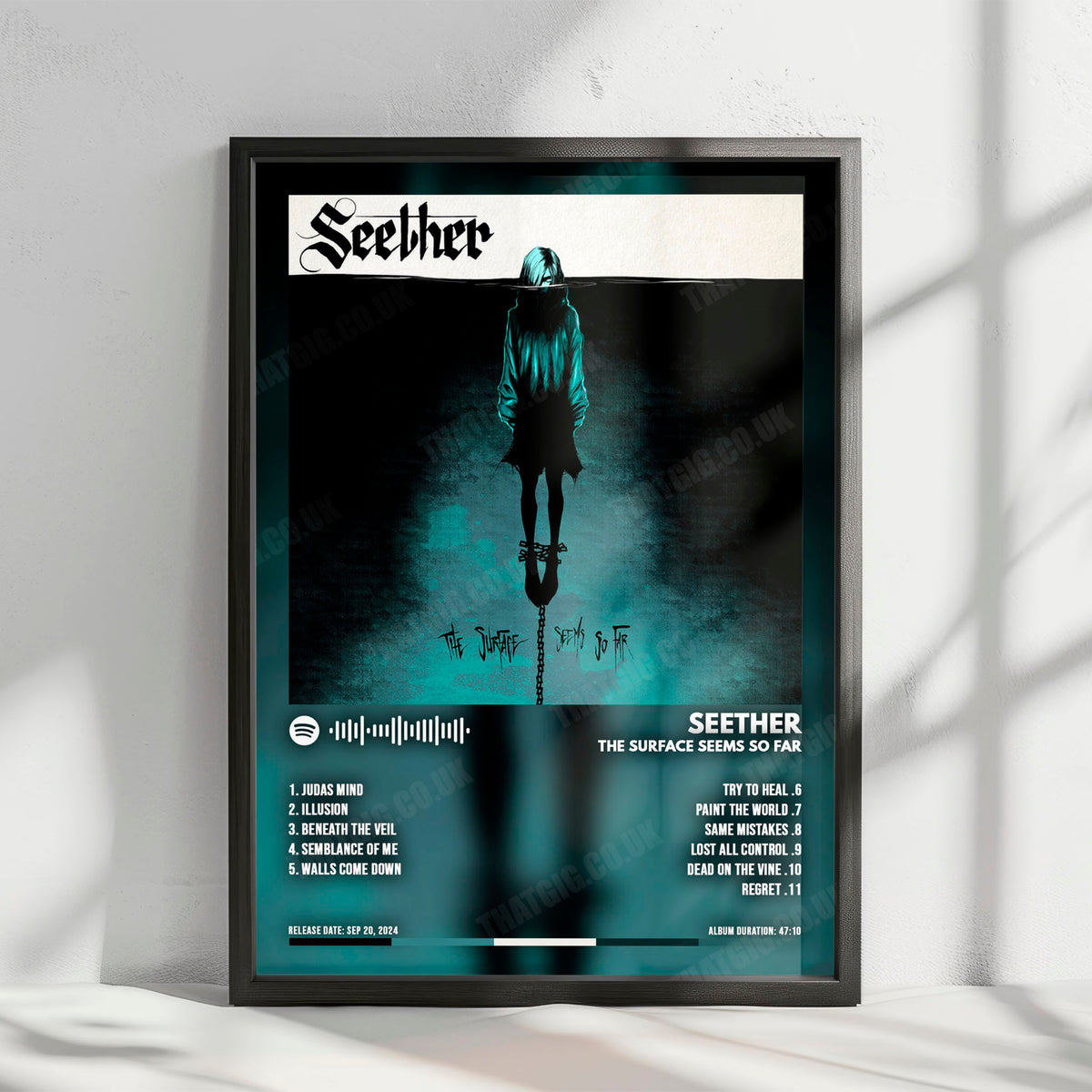 Seether "The Surface Seems So Far" Album Cover Poster - with Complete Tracklist