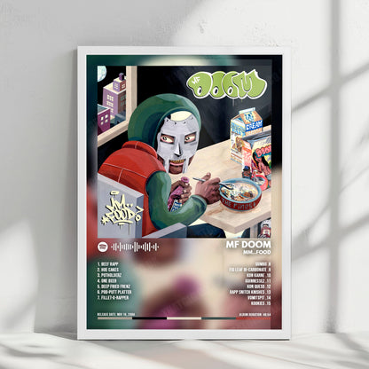 MF DOOM "MM..FOOD " Album Cover Poster - with Complete Tracklist