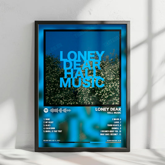 Loney Dear "Hall Music" Album Cover Poster - with Complete Tracklist