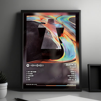 Justice "Woman" Album Cover Poster - with Complete Tracklist