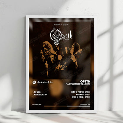 Opeth "Peaceville Presents... Opeth" Album Cover Poster - with Complete Tracklist