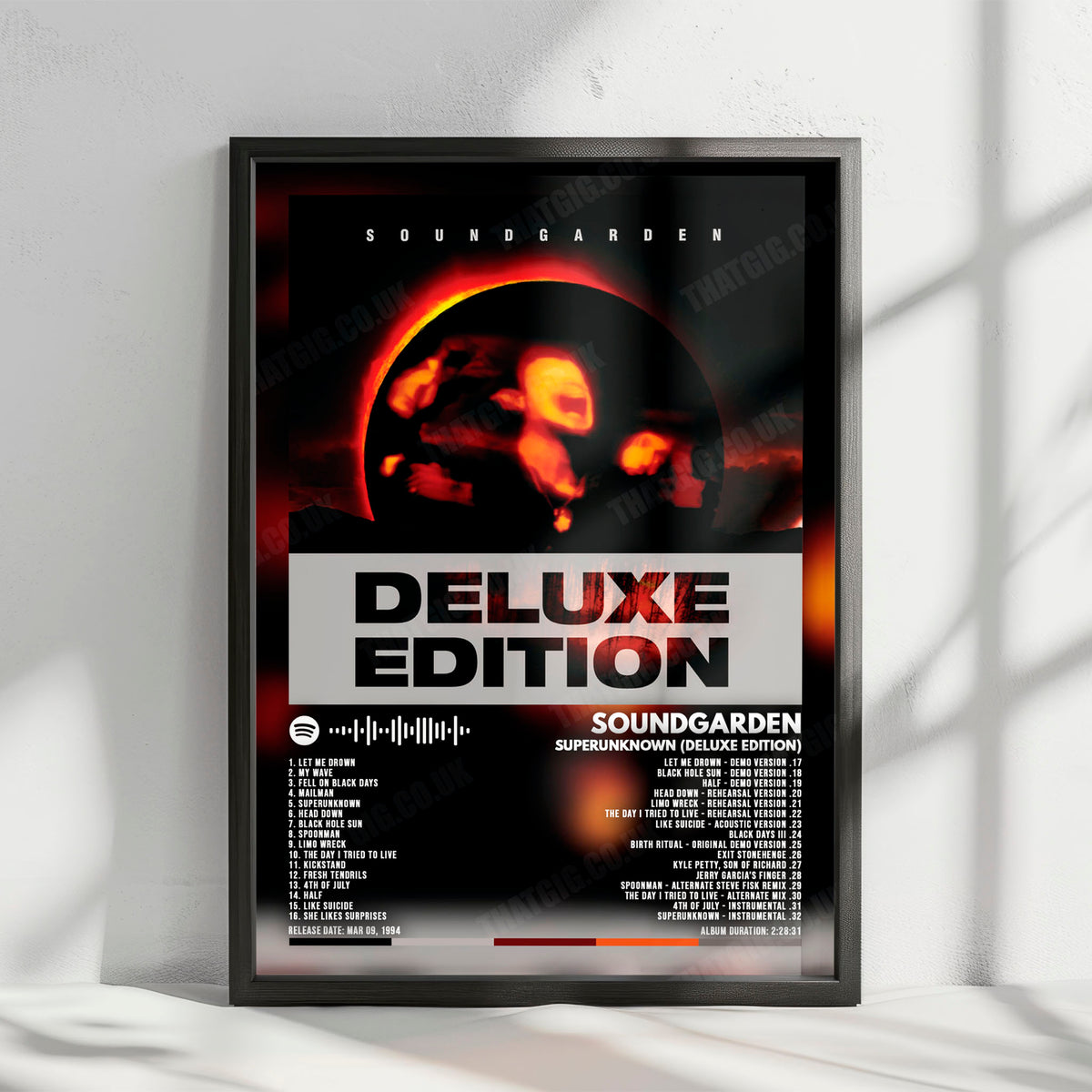 Soundgarden "Superunknown (Deluxe Edition)" Album Cover Poster - with Complete Tracklist