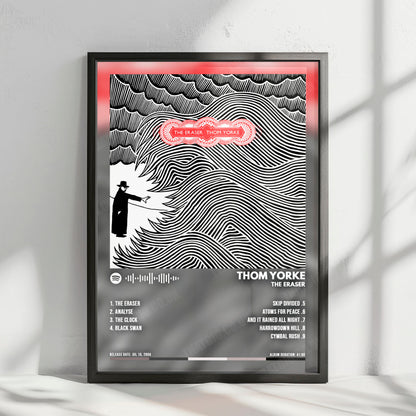 Thom Yorke "The Eraser" Album Cover Poster - with Complete Tracklist
