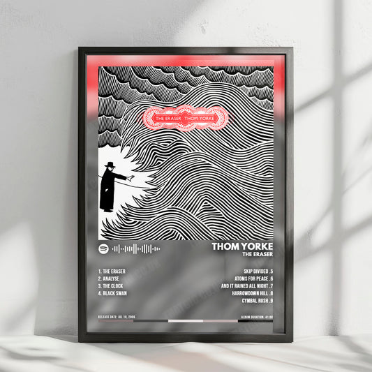 Thom Yorke "The Eraser" Album Cover Poster - with Complete Tracklist