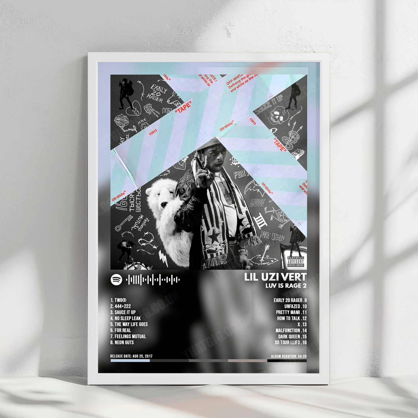 Lil Uzi Vert "Luv Is Rage 2" Album Cover Poster - with Complete Tracklist