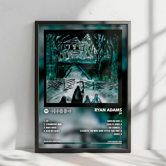 Ryan Adams "29" Album Cover Poster - with Complete Tracklist