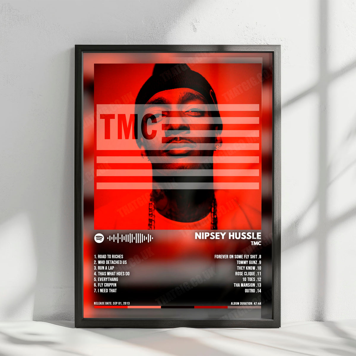 Nipsey Hussle "Tmc" Album Cover Poster - with Complete Tracklist
