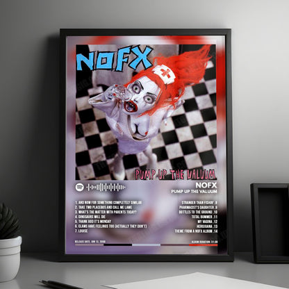 NOFX "Pump Up The Valuum" Album Cover Poster - with Complete Tracklist