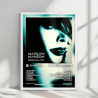 Marilyn Manson "Born Villain" Album Cover Poster - with Complete Tracklist