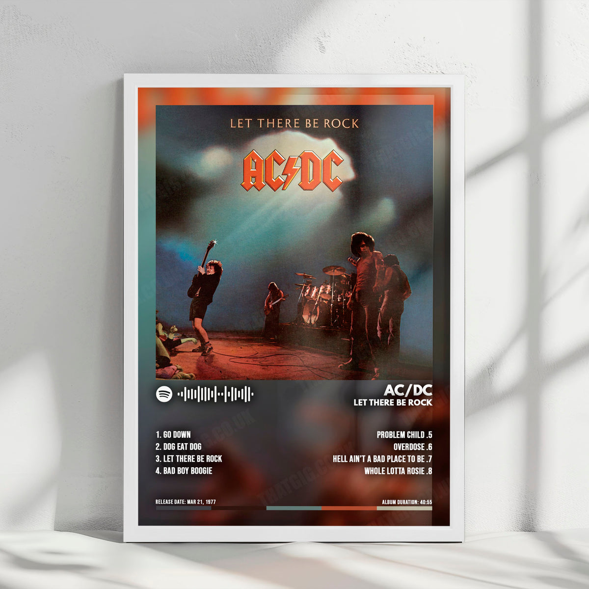 AC/DC "Let There Be Rock" Album Cover Poster - with Complete Tracklist