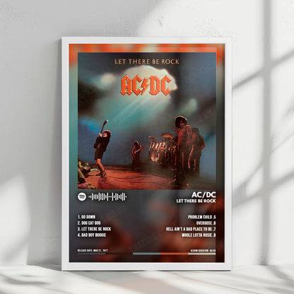 AC/DC "Let There Be Rock" Album Cover Poster - with Complete Tracklist