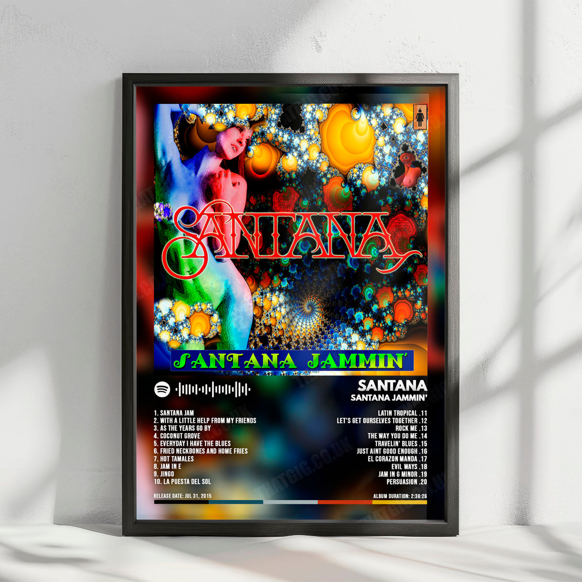 Santana "Santana Jammin'" Album Cover Poster - with Complete Tracklist