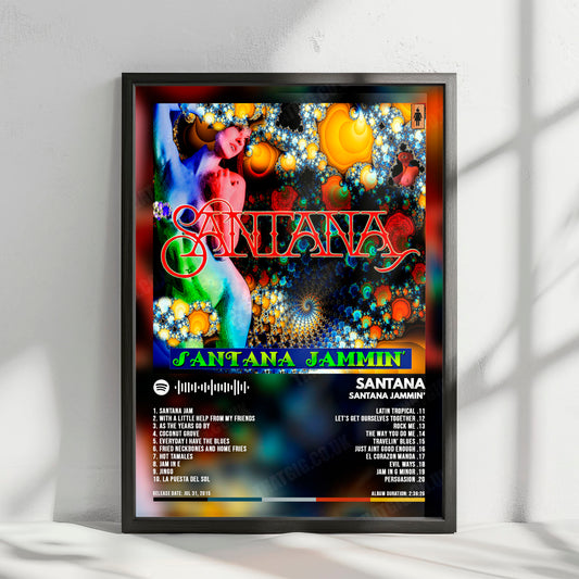 Santana "Santana Jammin'" Album Cover Poster - with Complete Tracklist