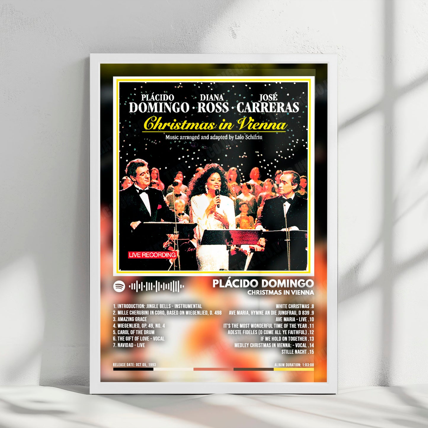 Diana Ross "Christmas in Vienna" Album Cover Poster - with Complete Tracklist