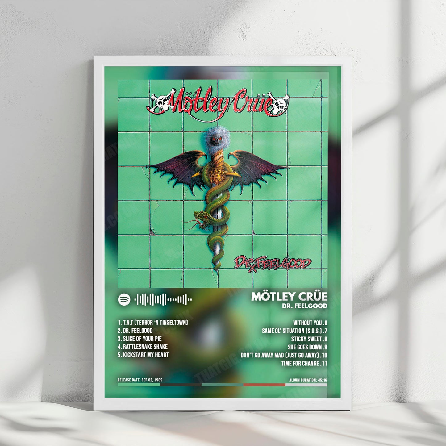 Mötley Crüe "Dr. Feelgood" Album Cover Poster - with Complete Tracklist