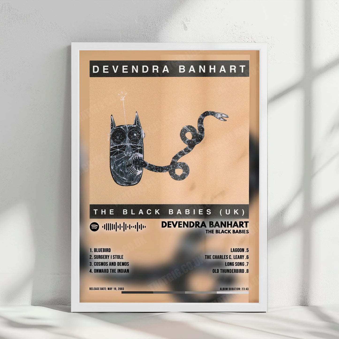 Devendra Banhart "The Black Babies" Album Cover Poster - with Complete Tracklist