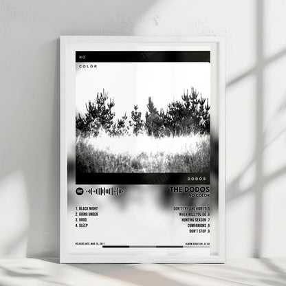 The Dodos "No Color" Album Cover Poster - with Complete Tracklist
