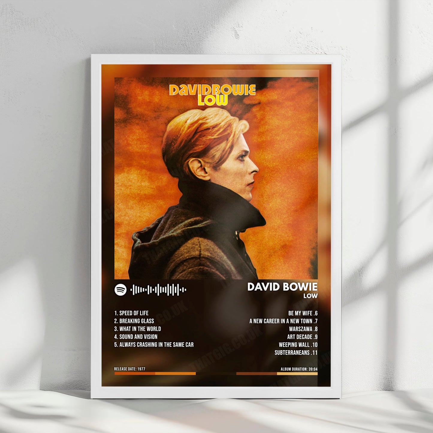 David Bowie "Low" Album Cover Poster - with Complete Tracklist