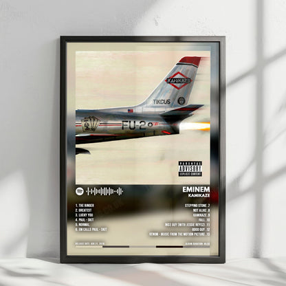 Eminem "Kamikaze" Album Cover Poster - with Complete Tracklist