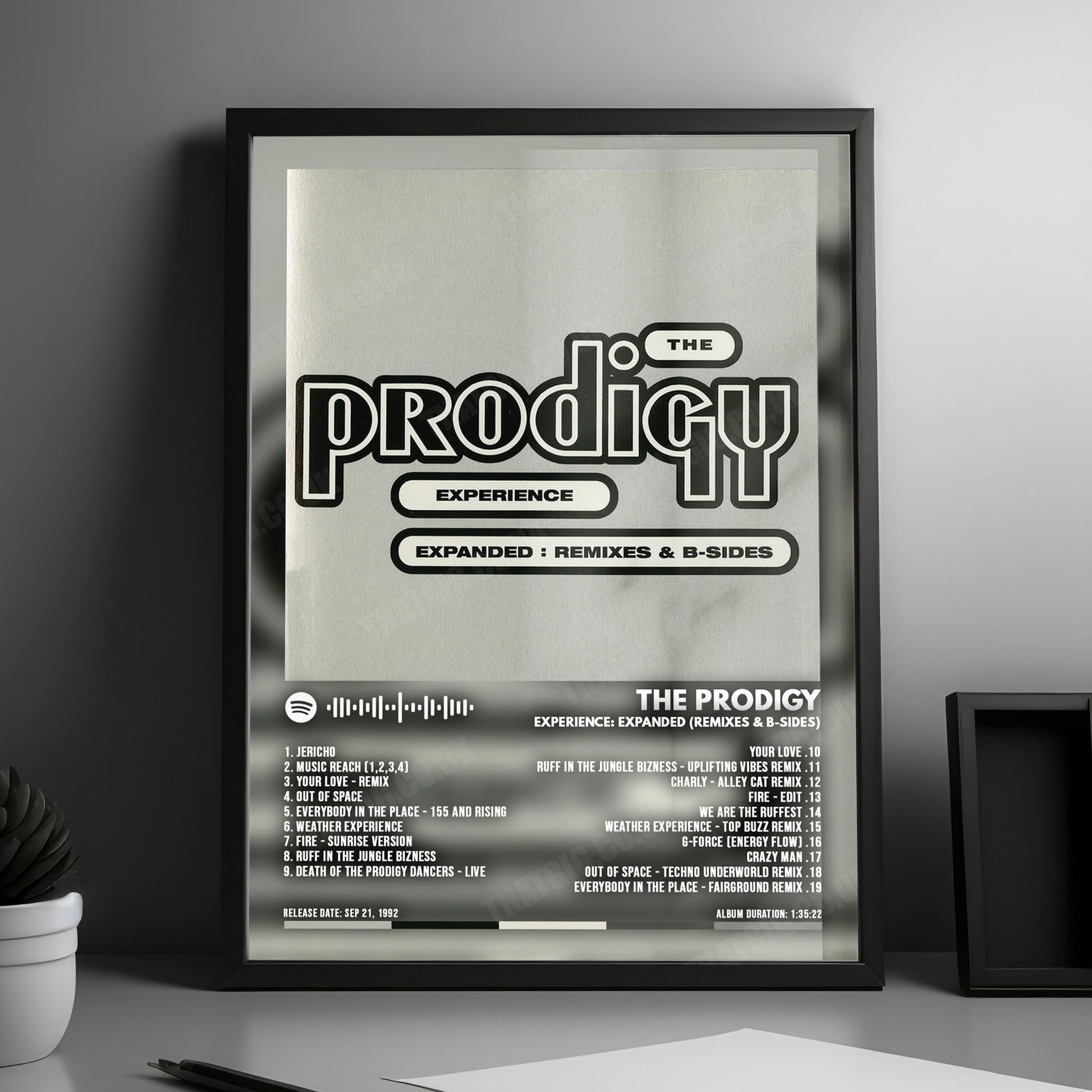 The Prodigy "Experience: Expanded (Remixes & B-sides)" Album Cover Poster - with Complete Tracklist