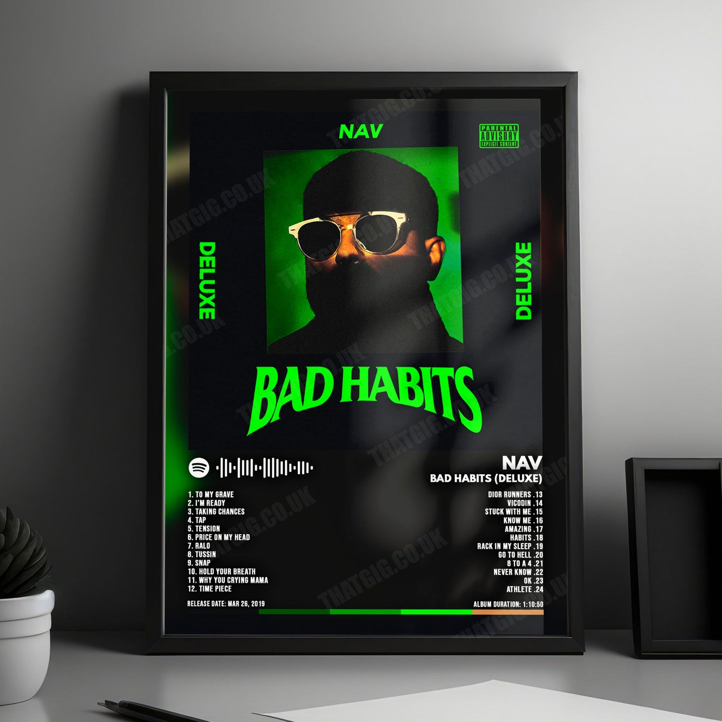 NAV "Bad Habits (Deluxe)" Album Cover Poster - with Complete Tracklist