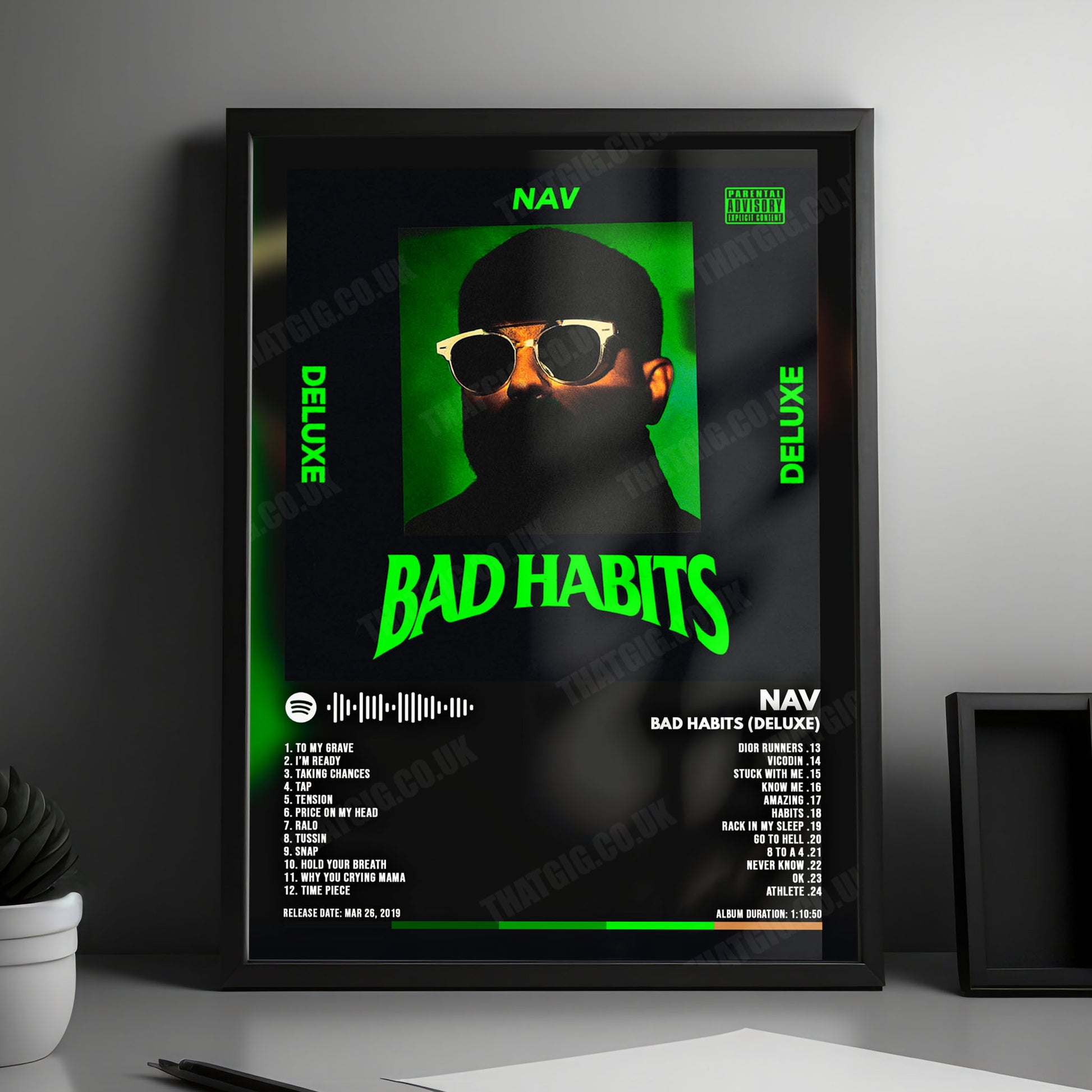 NAV "Bad Habits (Deluxe)" Album Cover Poster - with Complete Tracklist