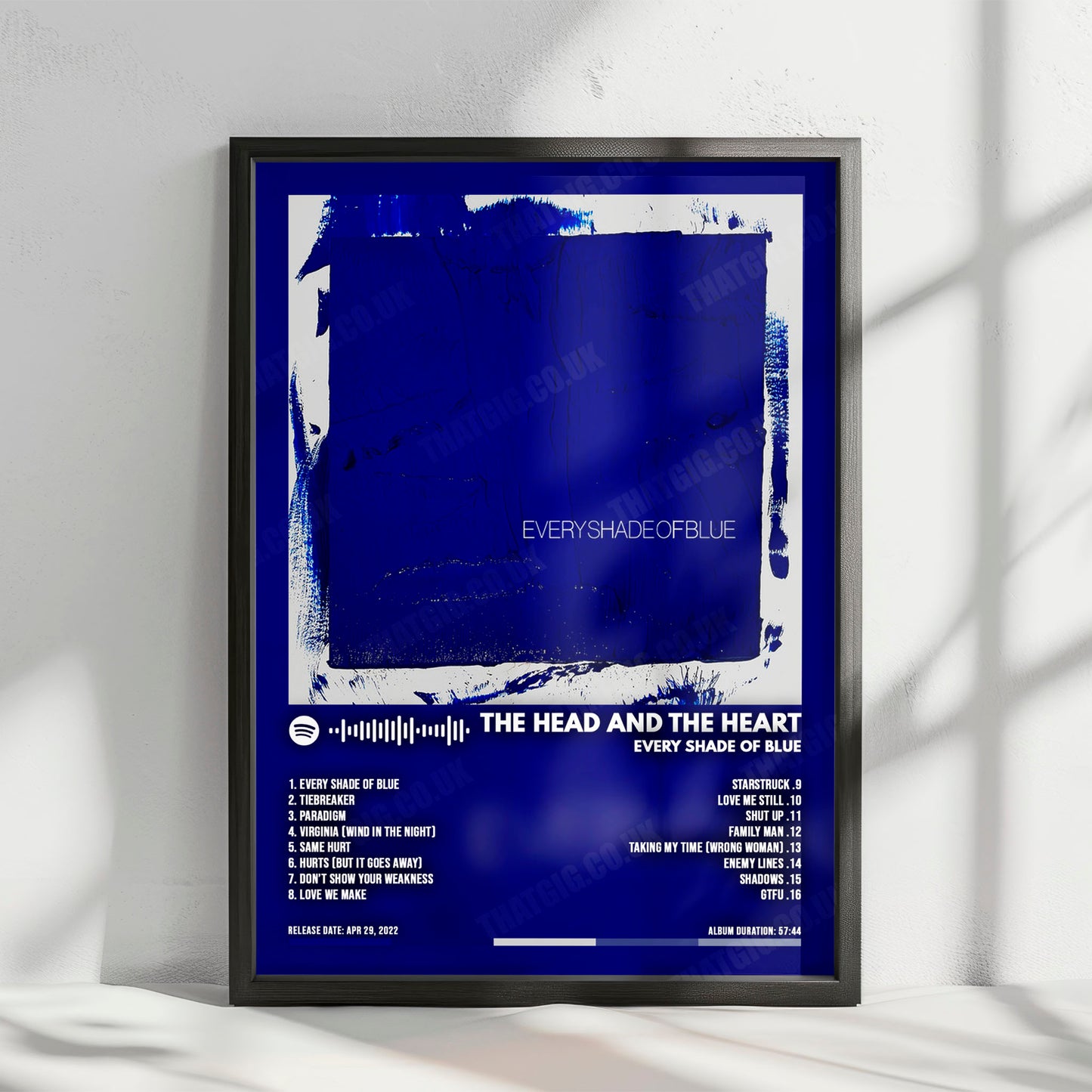 The Head and the Heart "Every Shade of Blue" Album Cover Poster - with Complete Tracklist