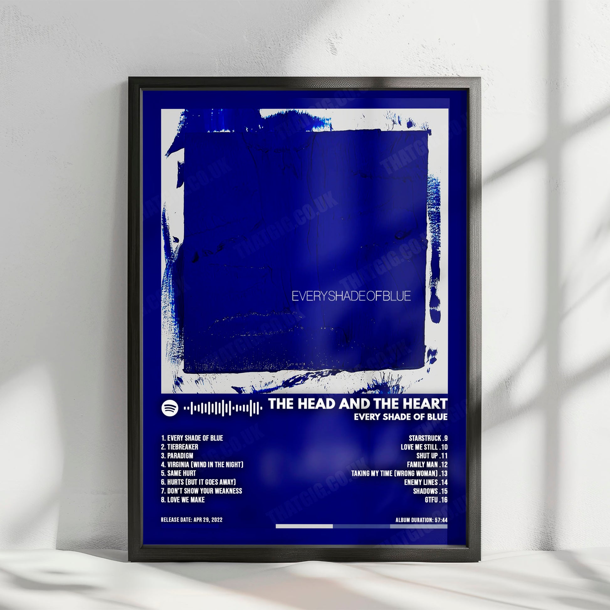 The Head and the Heart "Every Shade of Blue" Album Cover Poster - with Complete Tracklist