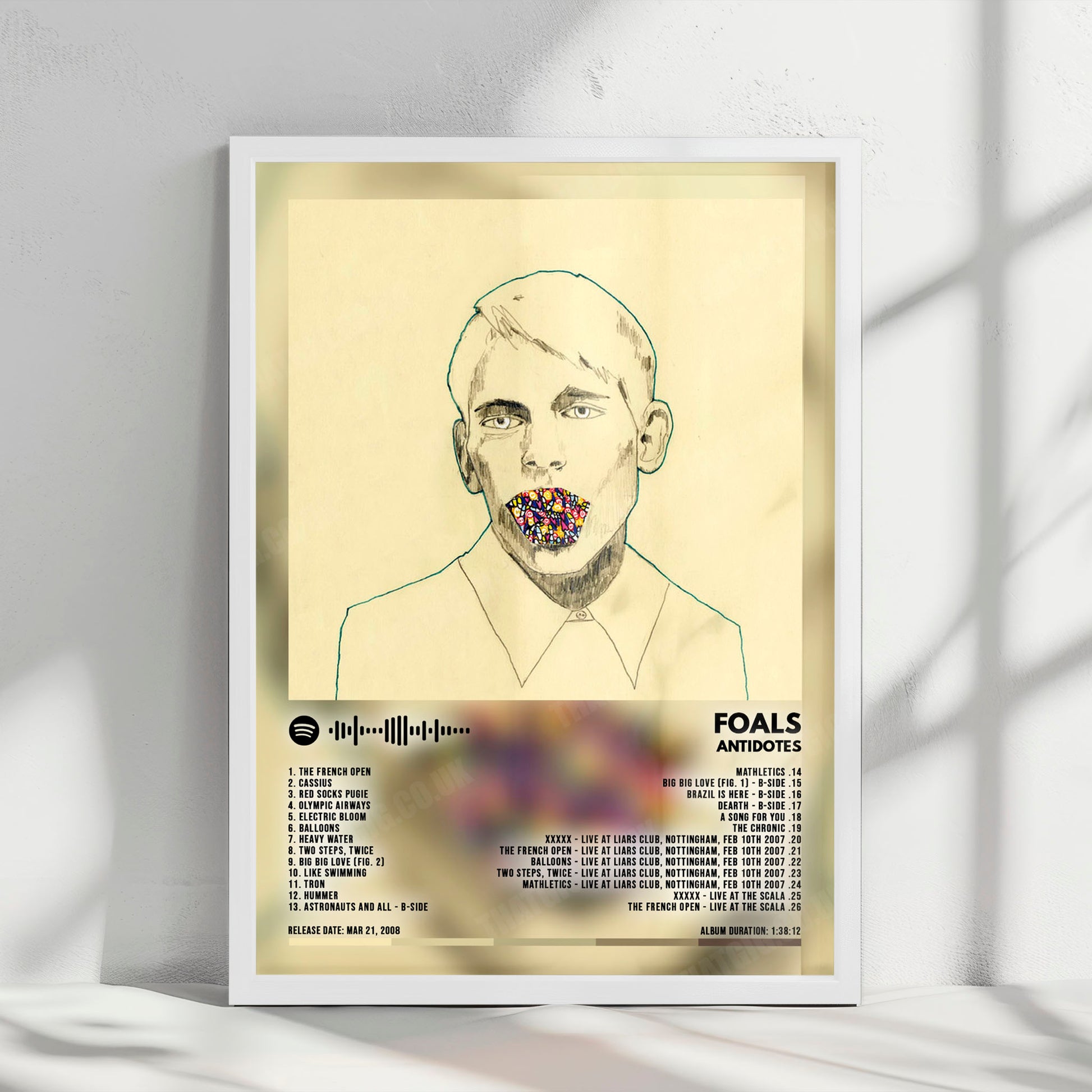 Foals "Antidotes" Album Cover Poster - with Complete Tracklist