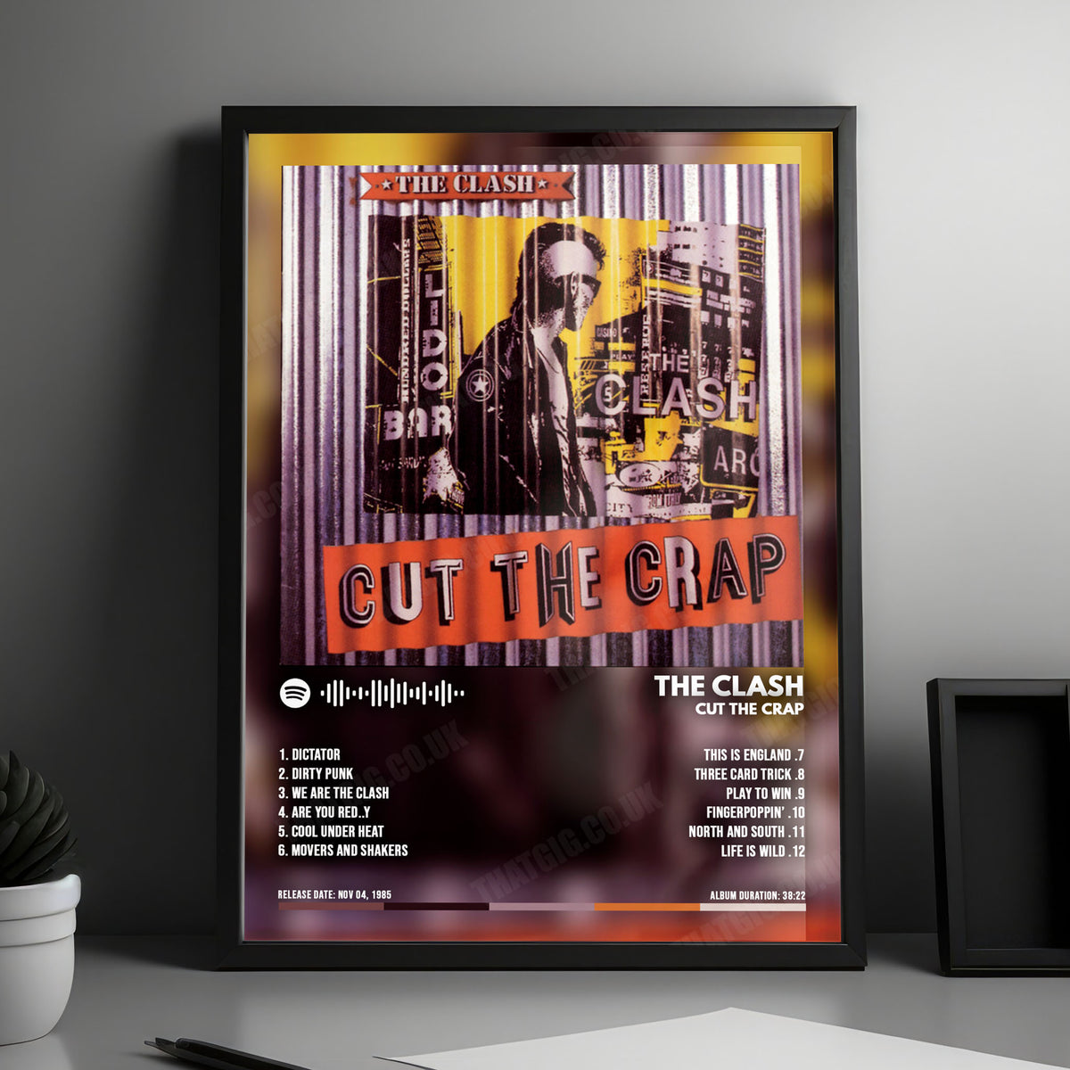 The Clash "Cut The Crap" Album Cover Poster - with Complete Tracklist