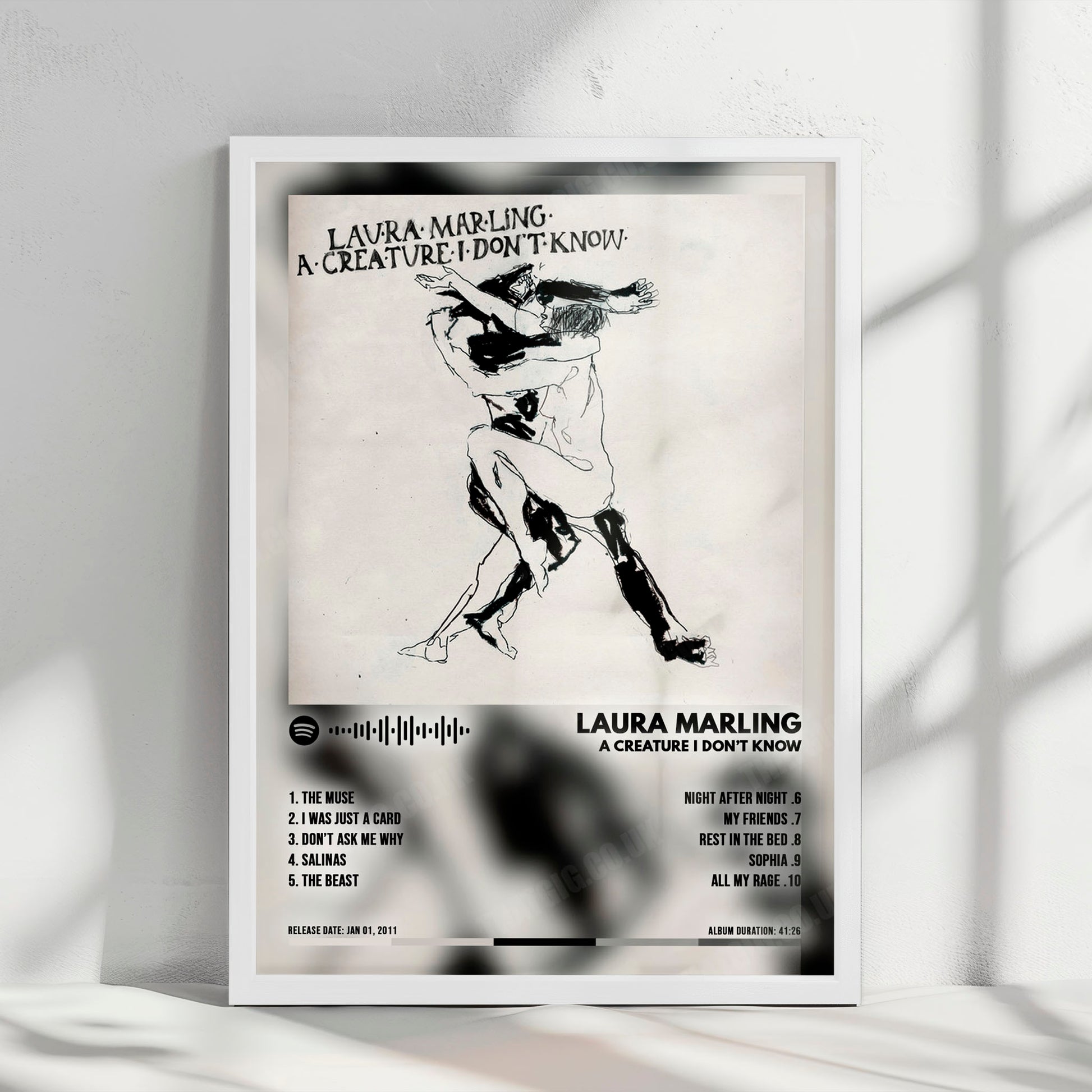 Laura Marling "A Creature I Don't Know" Album Cover Poster - with Complete Tracklist