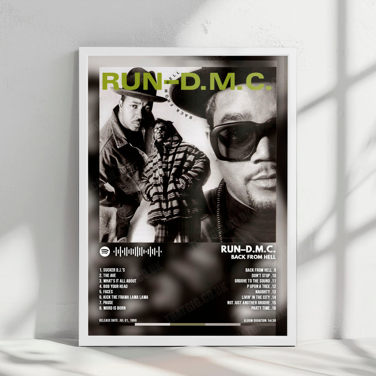 Run DMC "Back From Hell" Album Cover Poster - with Complete Tracklist
