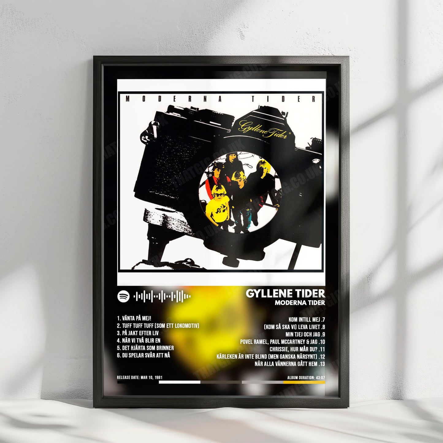 Gyllene Tider "Moderna Tider" Album Cover Poster - with Complete Tracklist