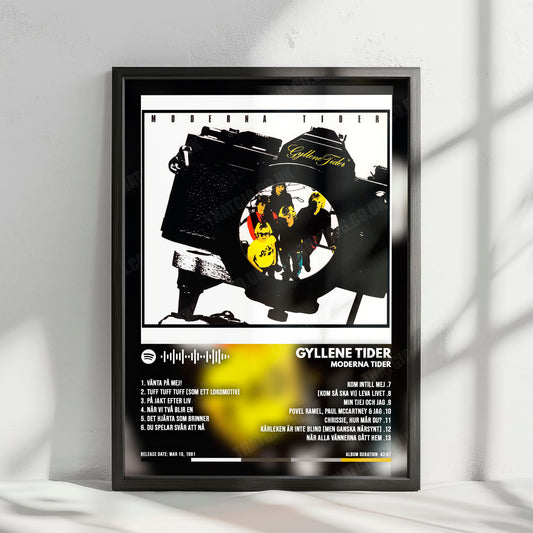 Gyllene Tider "Moderna Tider" Album Cover Poster - with Complete Tracklist