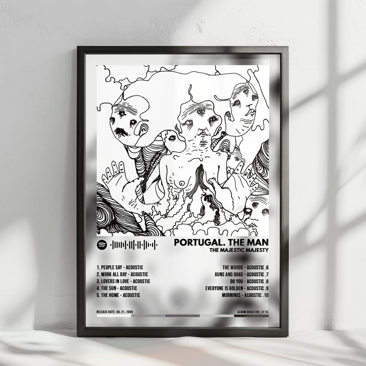 Portugal. The Man "The Majestic Majesty" Album Cover Poster - with Complete Tracklist