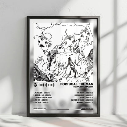 Portugal. The Man "The Majestic Majesty" Album Cover Poster - with Complete Tracklist