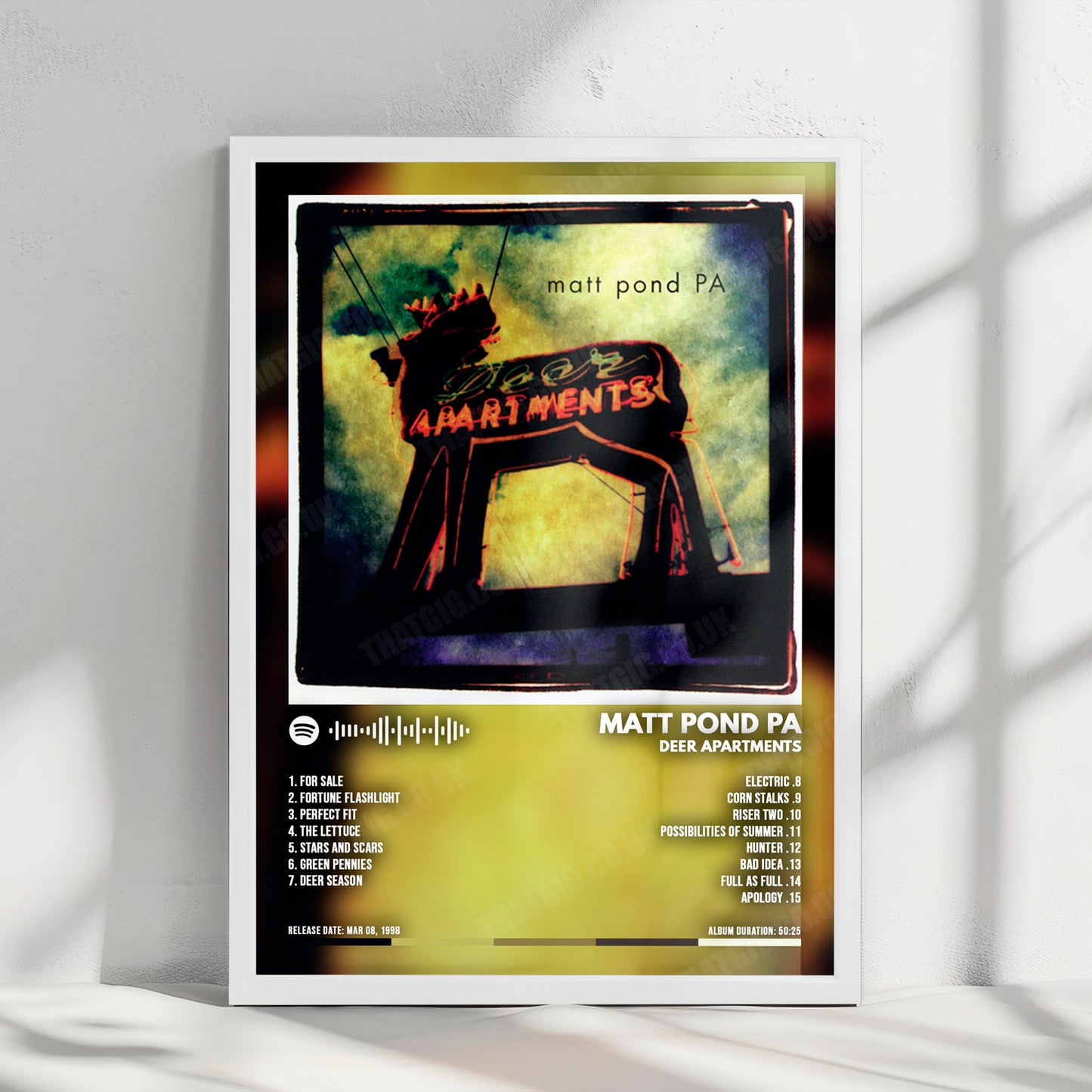 Matt Pond PA "Deer Apartments" Album Cover Poster - with Complete Tracklist