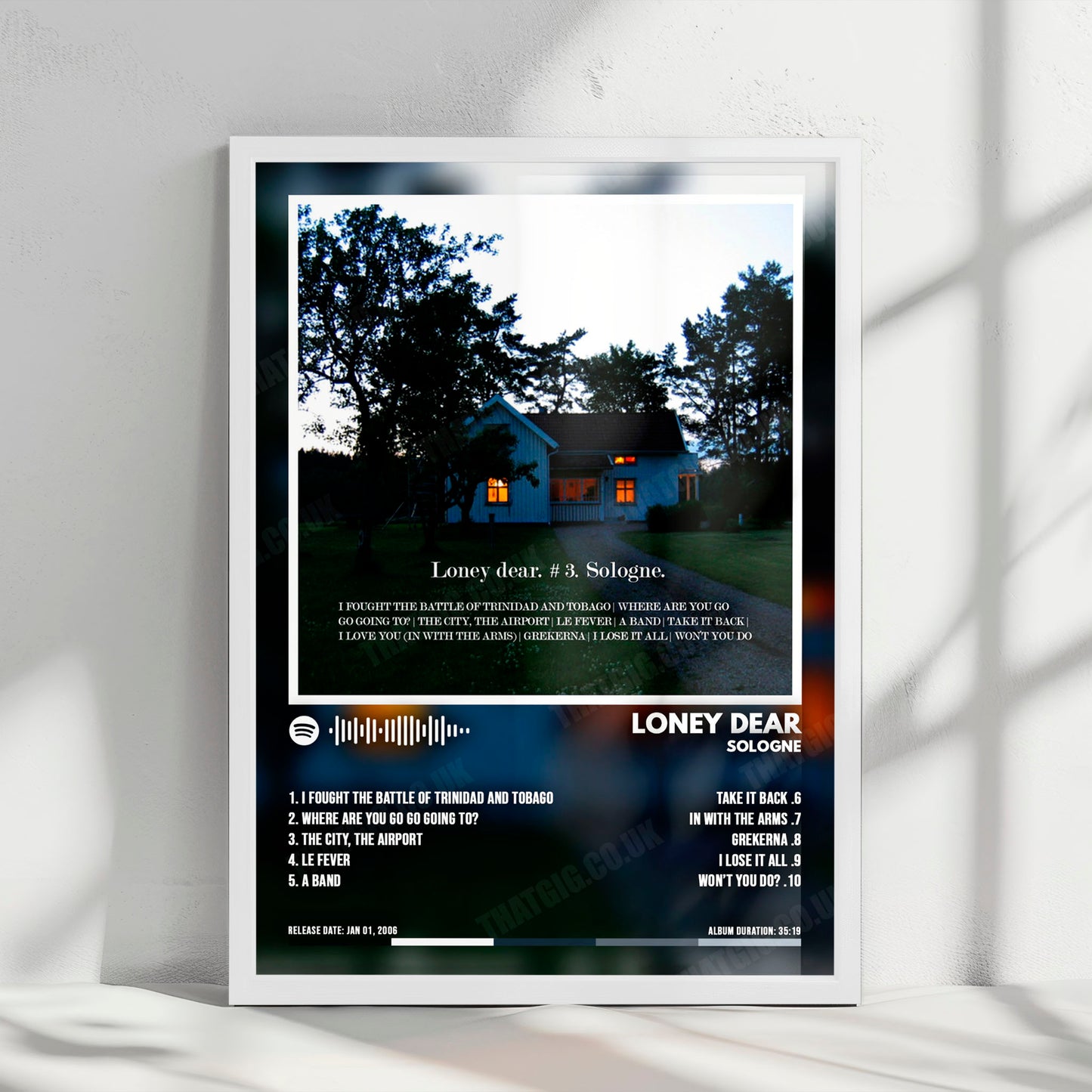 Loney Dear "Sologne" Album Cover Poster - with Complete Tracklist