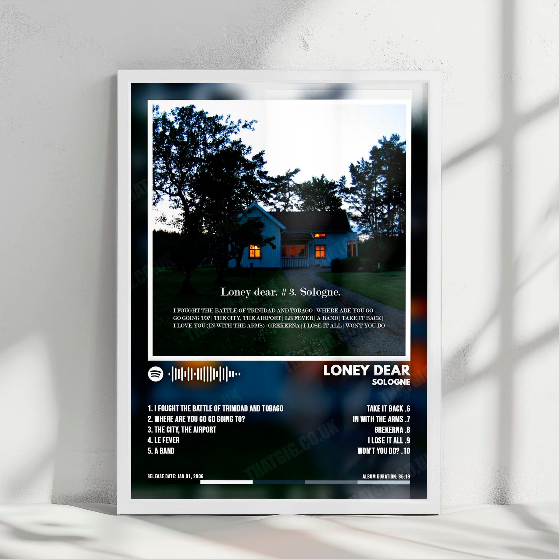 Loney Dear "Sologne" Album Cover Poster - with Complete Tracklist