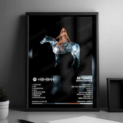 Beyoncé "RENAISSANCE" Album Cover Poster - with Complete Tracklist