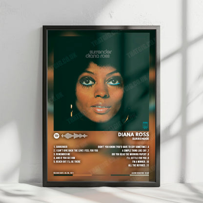 Diana Ross "Surrender" Album Cover Poster - with Complete Tracklist