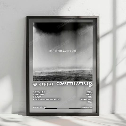 Cigarettes After Sex "Cry" Album Cover Poster - with Complete Tracklist
