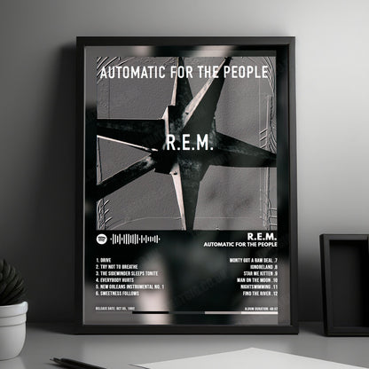 R.E.M. "Automatic for the People" Album Cover Poster - with Complete Tracklist