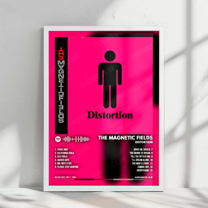 The Magnetic Fields "Distortion" Album Cover Poster - with Complete Tracklist
