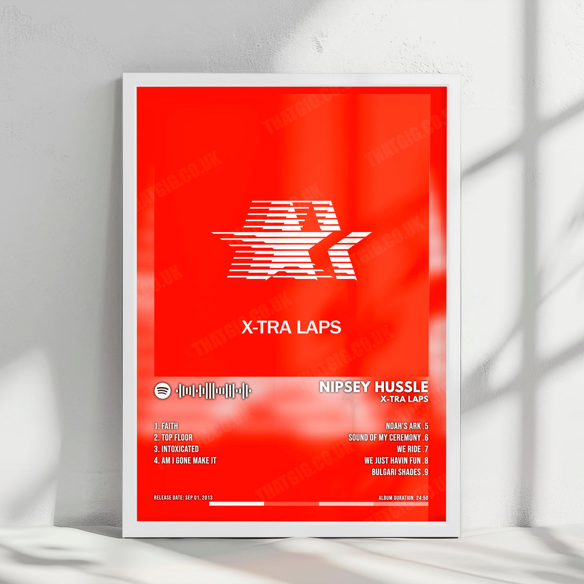 Nipsey Hussle "X-Tra Laps" Album Cover Poster - with Complete Tracklist
