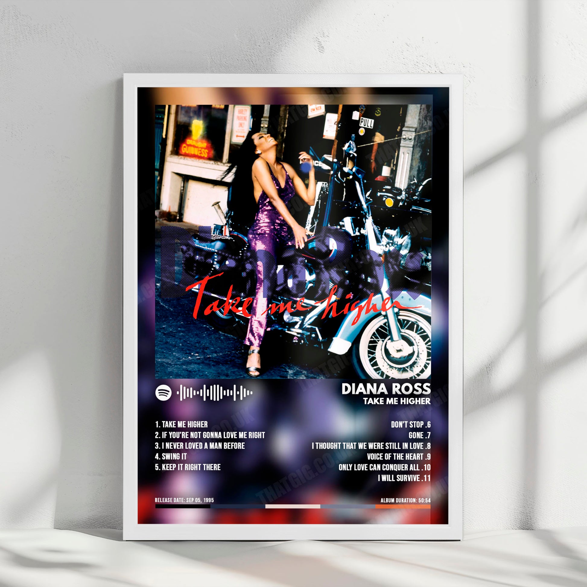 Diana Ross "Take Me Higher" Album Cover Poster - with Complete Tracklist