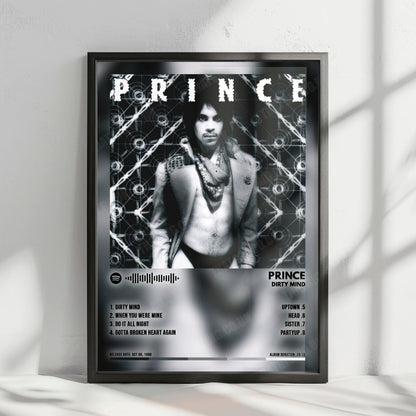 Prince "Dirty Mind" Album Cover Poster - with Complete Tracklist